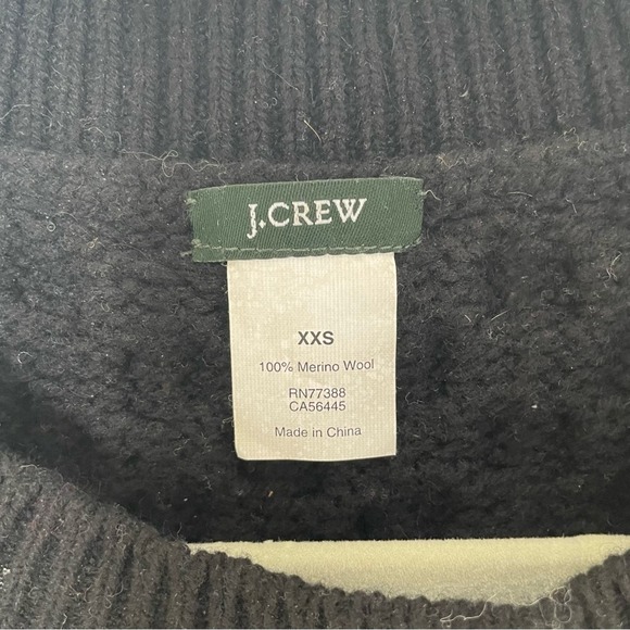 J. Crew Merino Wool Black Tan Stripe Cable Knit Sweater in Size XXS - Picture 3 of 3